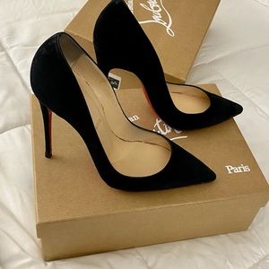 Christian Louboutin Black Suede So Kate Pump